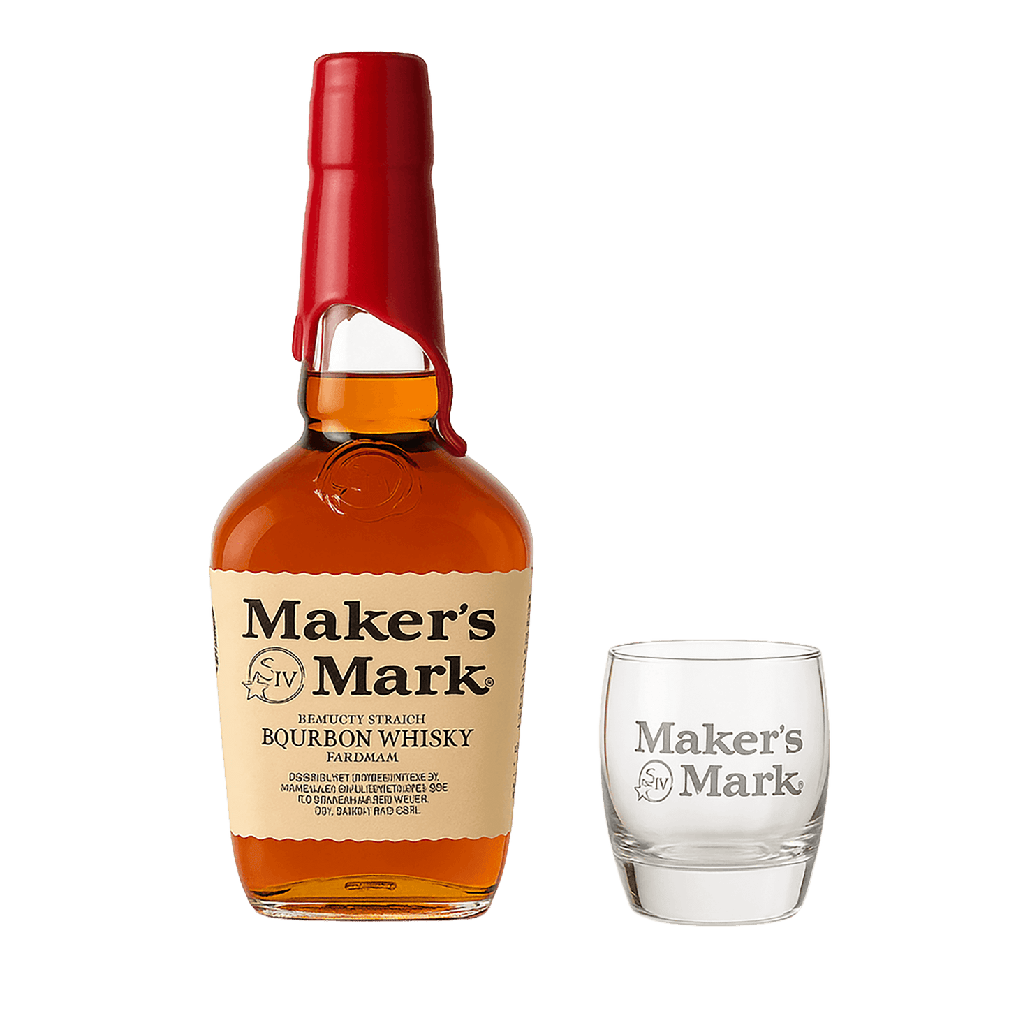 Maker's Mark Bourbon Whisky + Gratis Maker's Mark Bourbon Whisky Glas