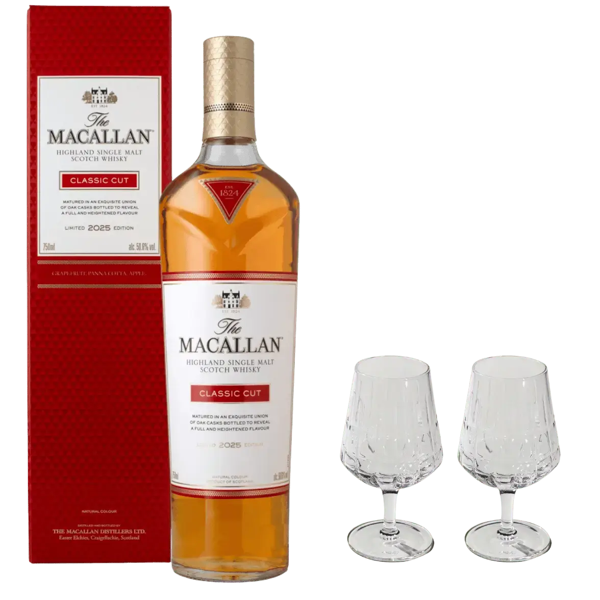 Macallan Classic Cut 2025 Edition – Pakke med Whiskyglas