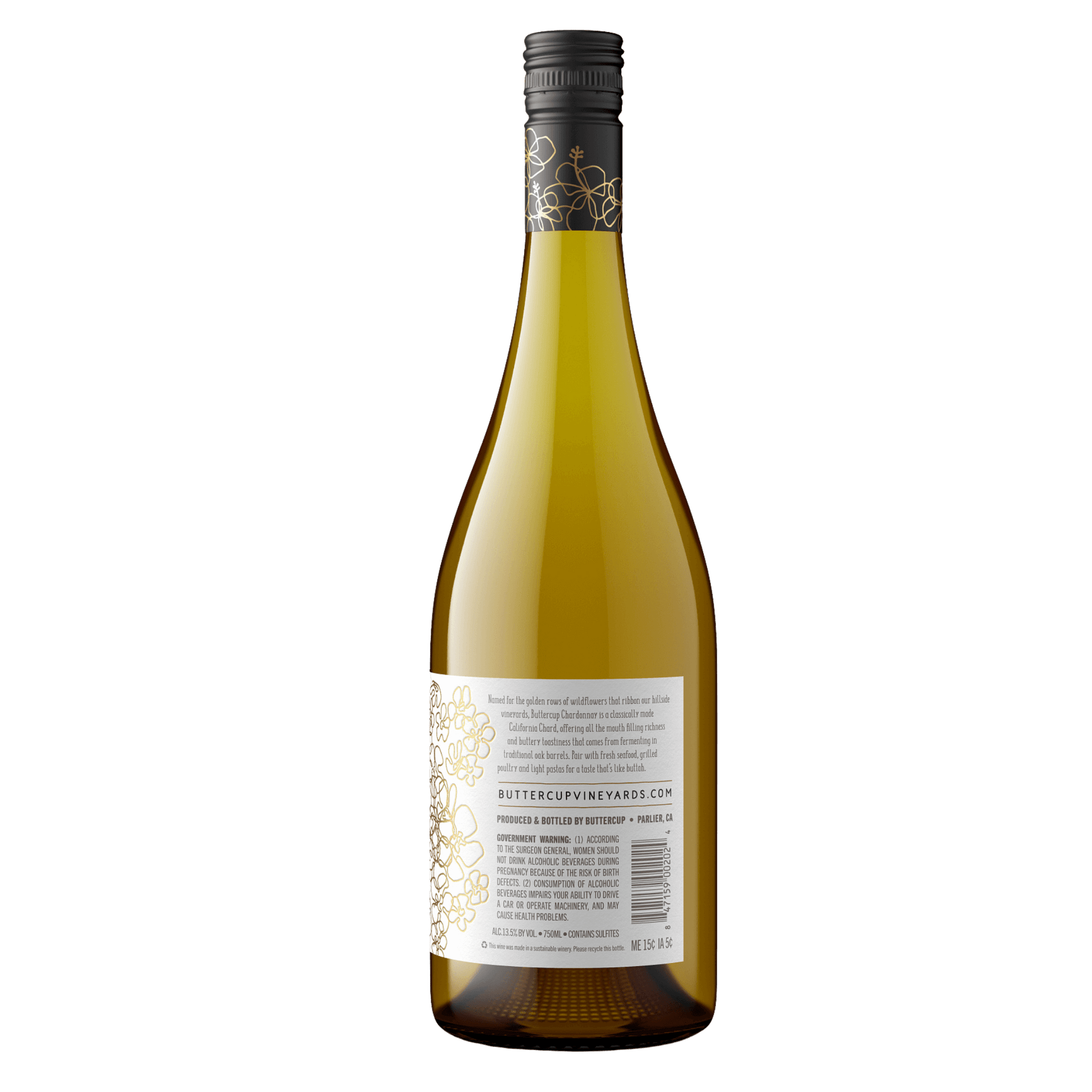 Buttercup Chardonnay 2024 Hvidvin Bagside