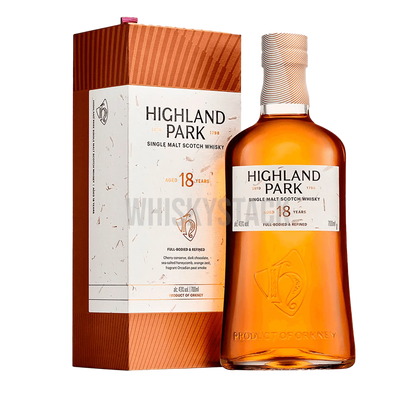 Highland Park 18 Years Flask og box