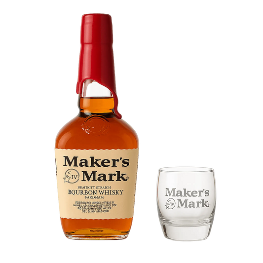 Maker's Mark Bourbon Whisky + Gratis Maker's Mark Bourbon Whisky Glas