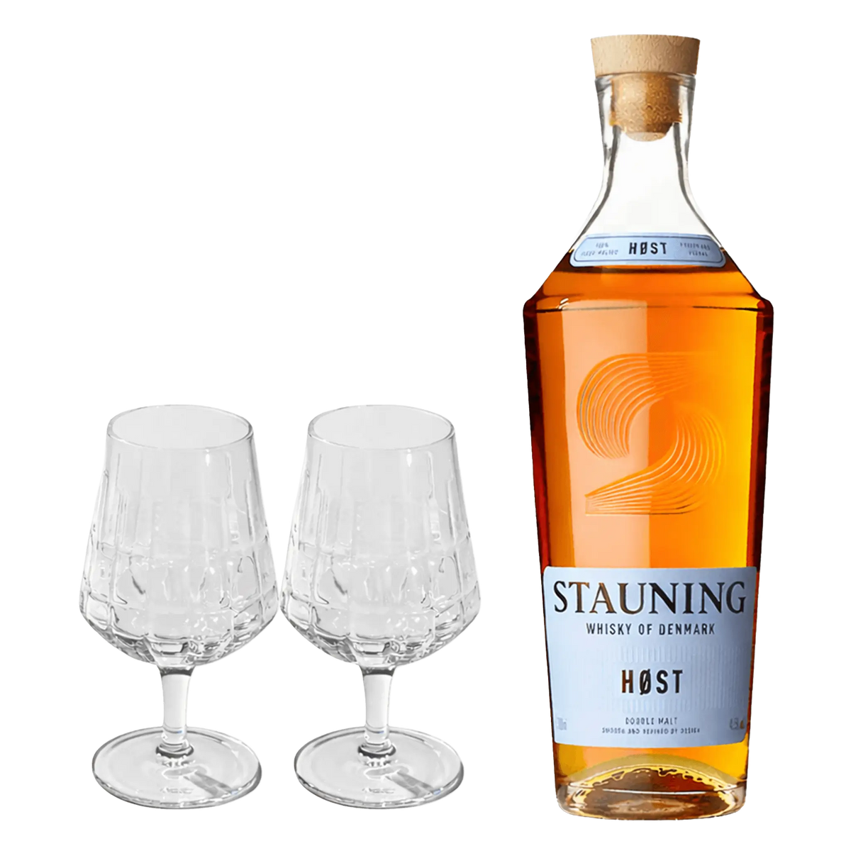 Stauning Høst whisky + 2 Bullet Whisky Glas fra The Mancave