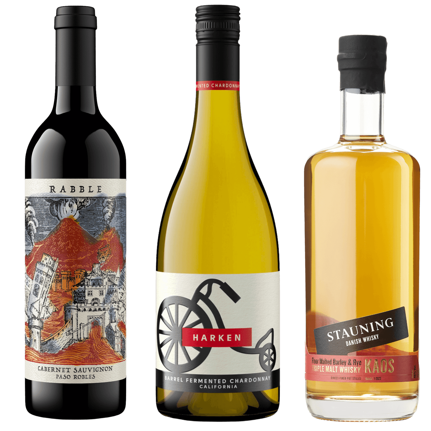Vin & Whisky Smagepakke. Harken, Rabble & Stauning KAOS