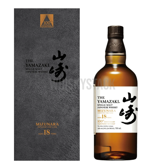 Yamazaki 18 års Mizunara Cask 100th Anniversary - Flaske og Box