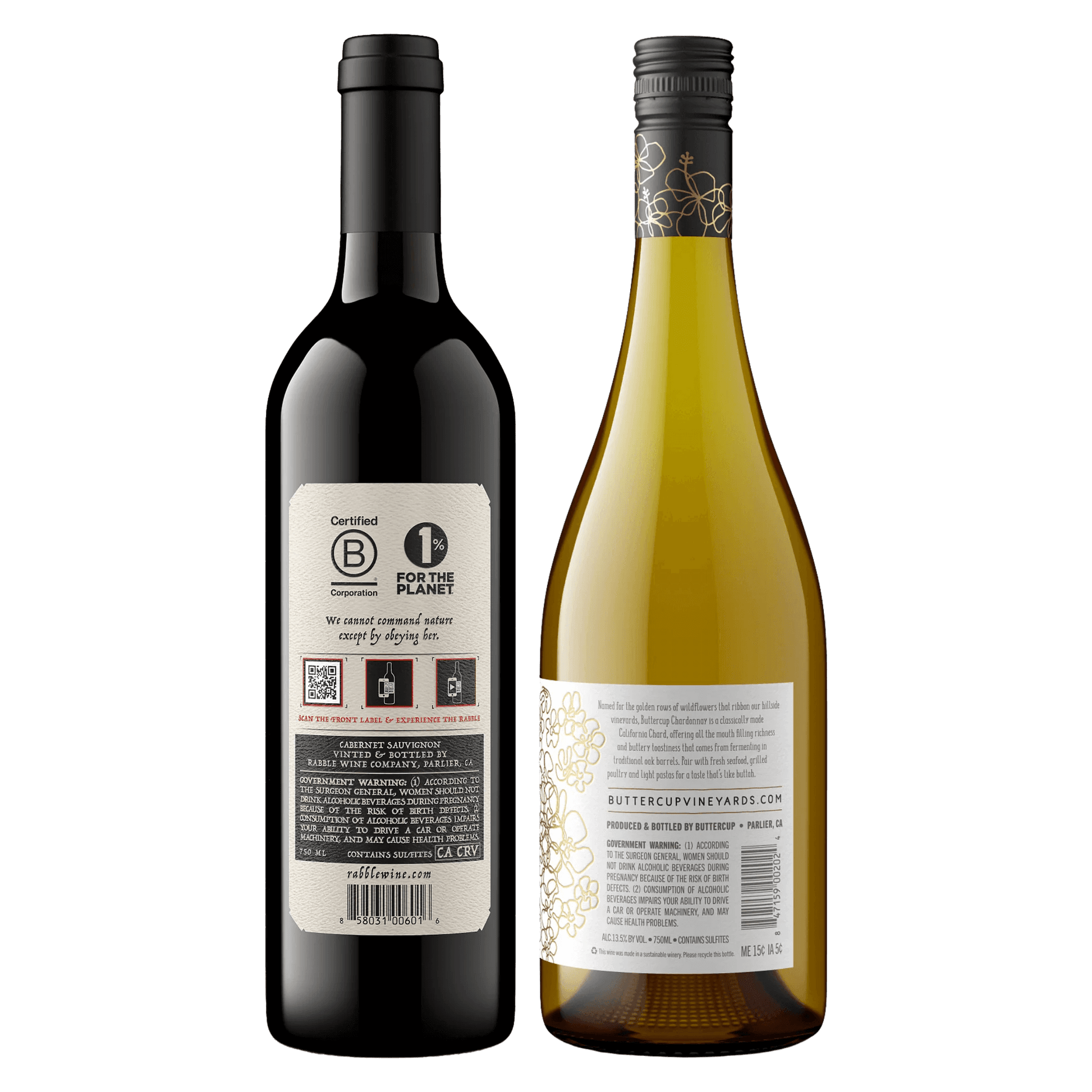6 Buttercup Chardonnay Hvidvin & 6 Rabble 2023 Cabernet Sauvignon Whiskystack