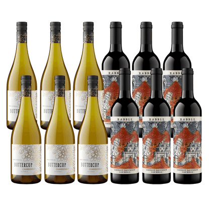 6 Buttercup Chardonnay Hvidvin & 6 Rabble 2023 Cabernet Sauvignon Whiskystack