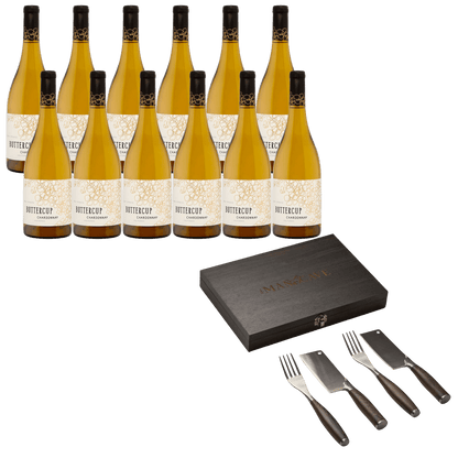 Buttercup Chardonnay – 12 Flasker + Bestiksæt