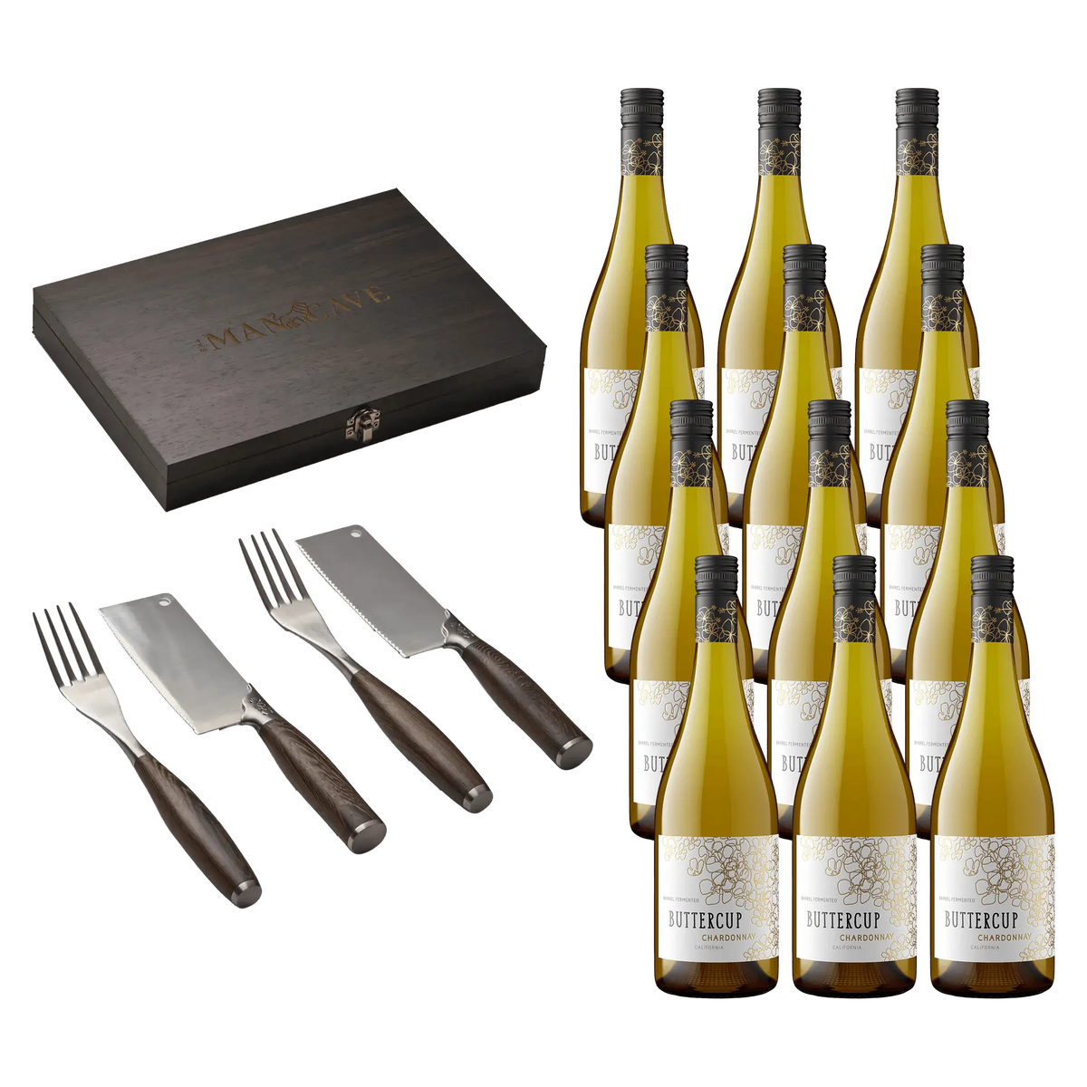 Buttercup Chardonnay – 12 Flasker + Bestiksæt