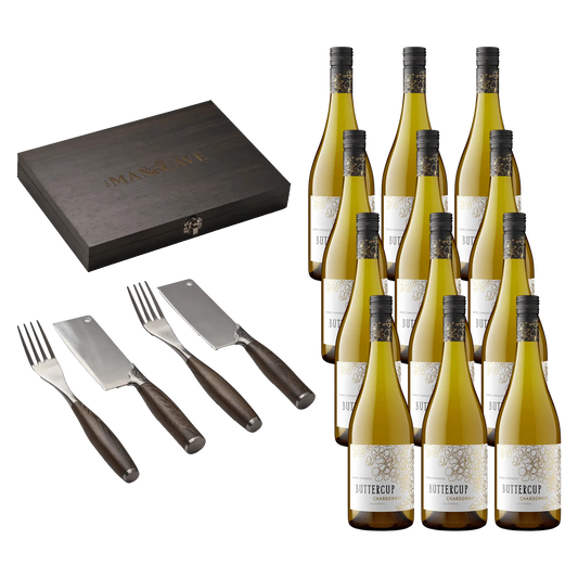 Buttercup Chardonnay – 12 Flasker + Bestiksæt