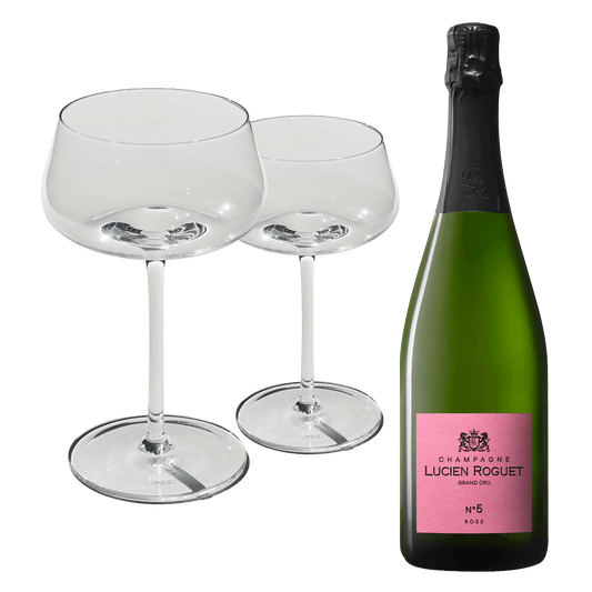 Lucien Roguet No. 5 Rose + 2 stk. Beyond Bubbly Coupe Glas