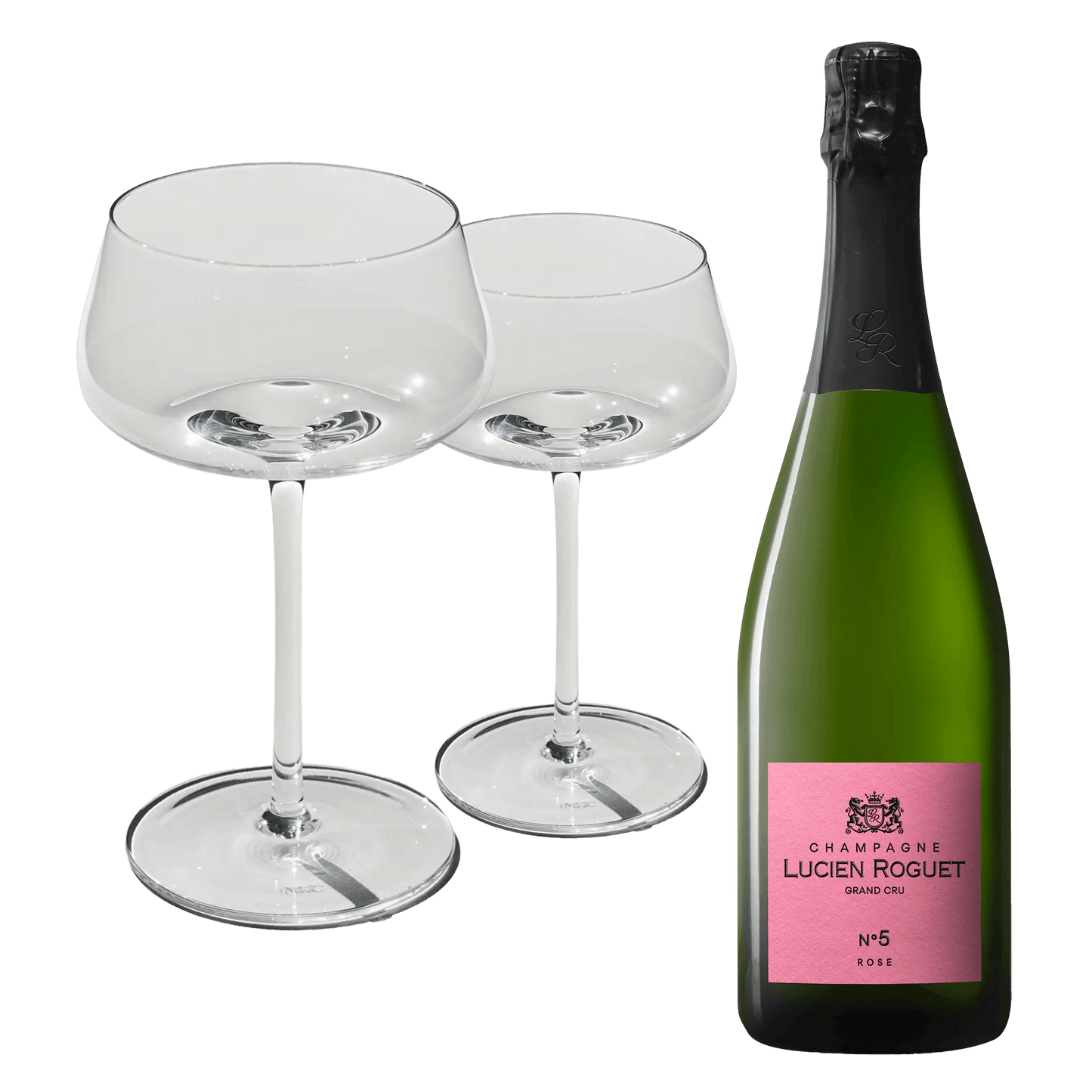 Lucien Roguet No. 5 Rose + 2 stk. Beyond Bubbly Coupe Glas