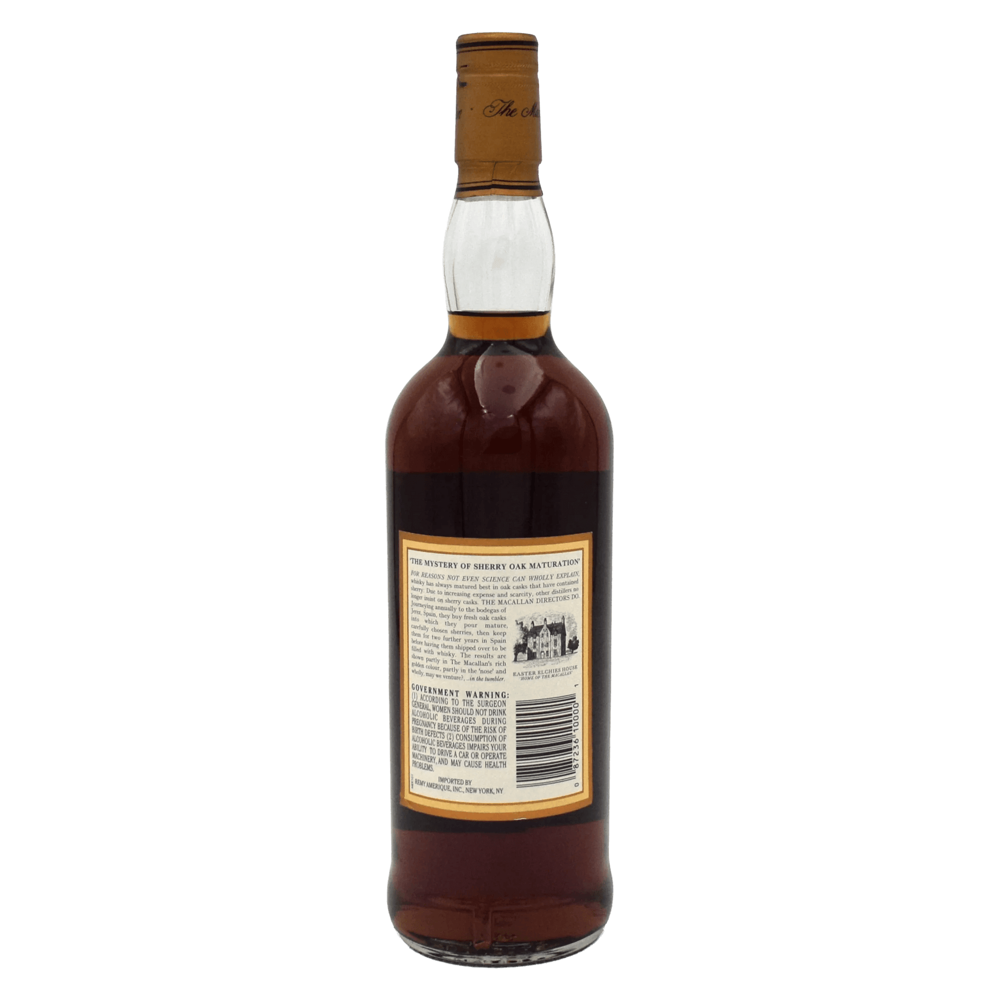 Macallan 12 Year Single Highland Malt Scotch Whisky Whiskystack Bottle back