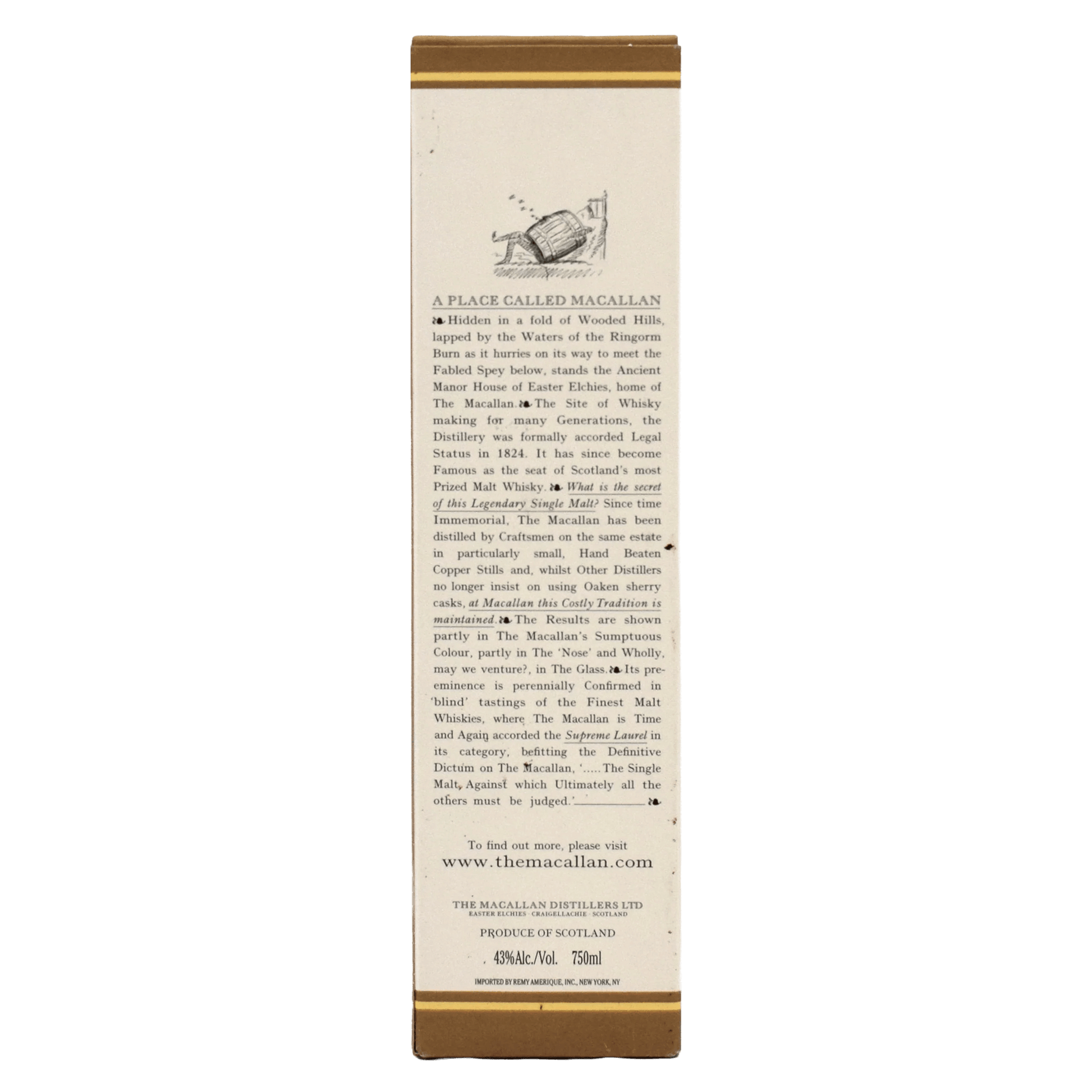 Macallan 12 Year Single Highland Malt Scotch Whisky Whiskystack Box back