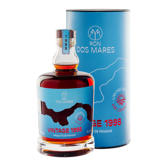 Ron Dos Mares Vintage 1998 Vintage Limited Edition 26 År Panama Rom Bottle