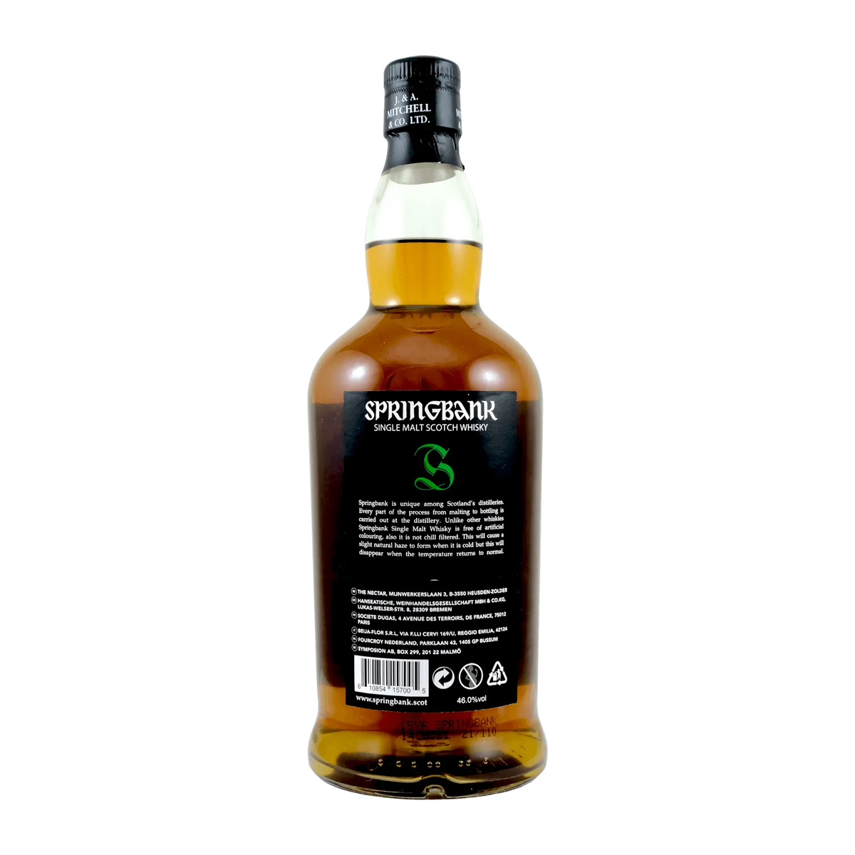 Springbank 15 Year Old 2021 Whisky Whiskystack Back