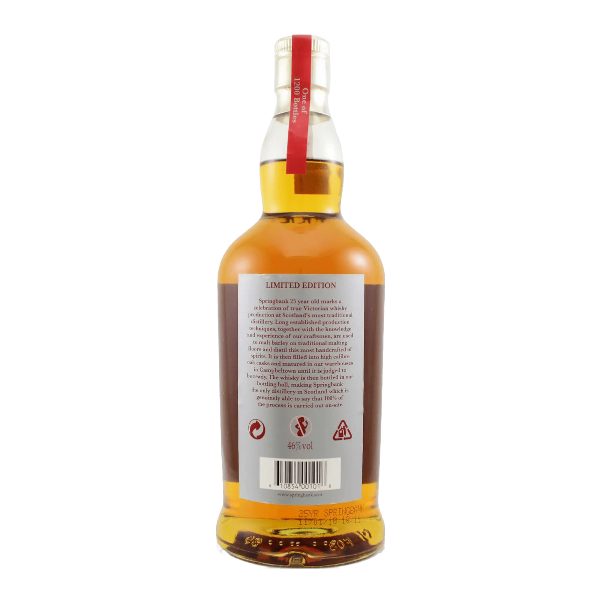 Springbank 25 Year Old 2018 Whisky Whiskystack Back