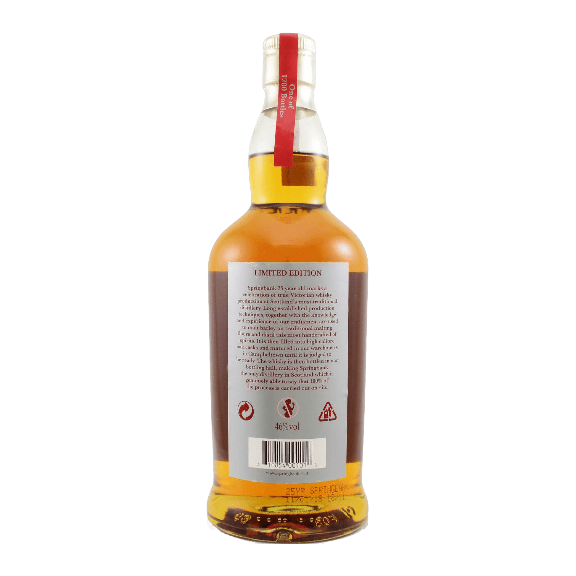 Springbank 25 Year Old 2018 Whisky Whiskystack Back