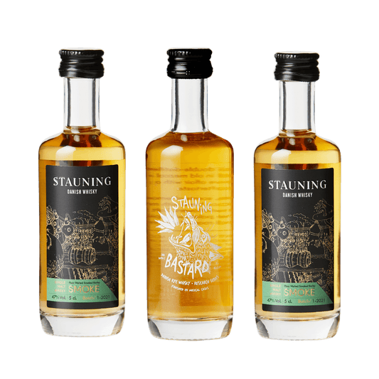 Stauning Whisky Smagsæt – 2 x Smoke og 1 x Bastard