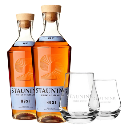 2 fl. Stauning HØST + 2 stk. Stauning Whiskyglas