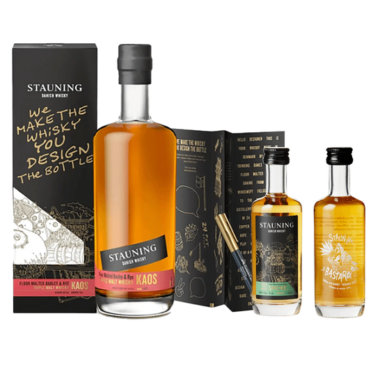 Stauning KAOS Design Edition – Eksklusivt whiskysæt med Stauning Smoke & Bastard minis