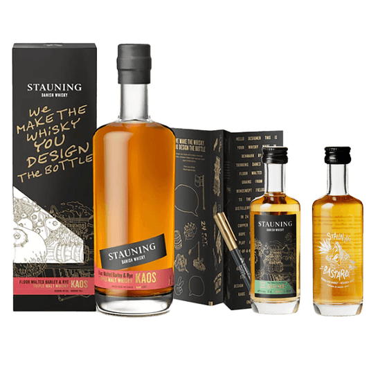 Stauning KAOS Design Edition – Eksklusivt whiskysæt med Stauning Smoke & Bastard minis
