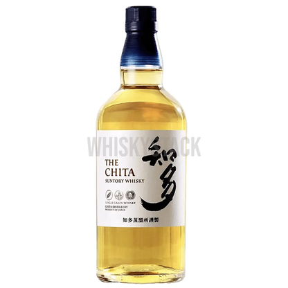 Suntory Chita japansk whisky flaske på enkel baggrund, fremviser dens glatte og sofistikerede smag