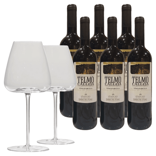 6 fl. Telmo Calleja 2023 + 2 stk. Bold Bourgogne Glas